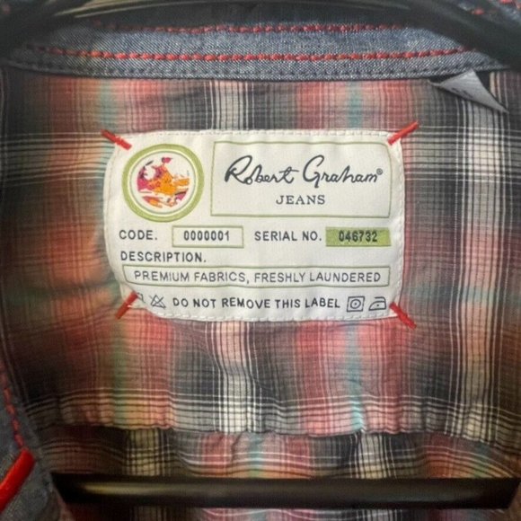 Robert Graham Pink Gray Plaid Button Up Long Sleeve #046732 Men's Size 2XL‎ - Picture 3 of 7